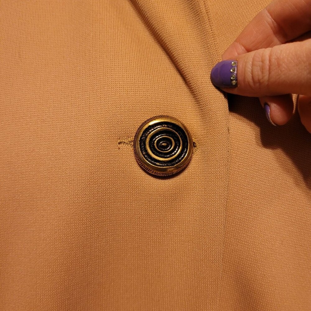 Vintage Montgomery Ward 1970s Women's Small Camel Color Coat A-line Collared - Picture 9 of 10